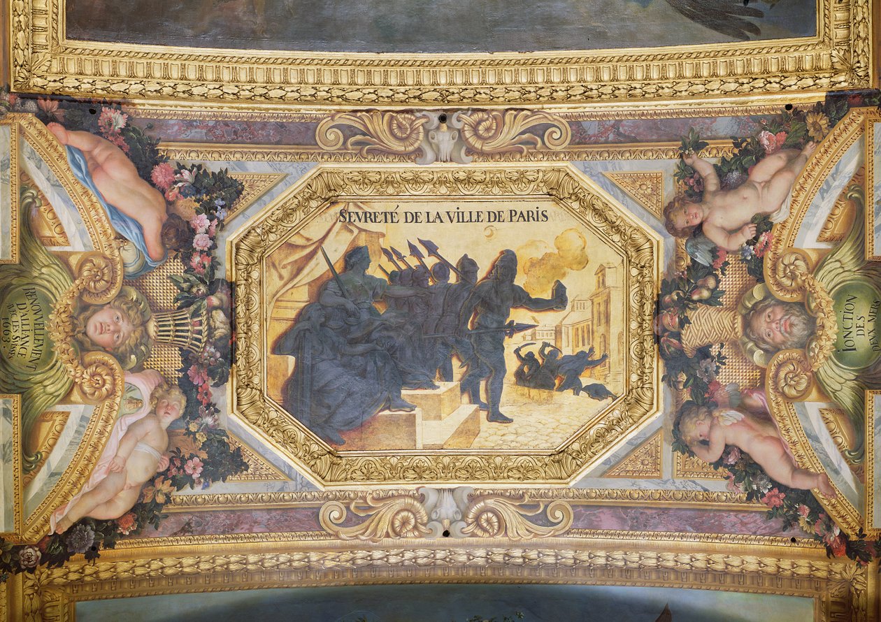 A Resistência de Paris, pintura de teto da Galerie des Glaces de Charles Le Brun