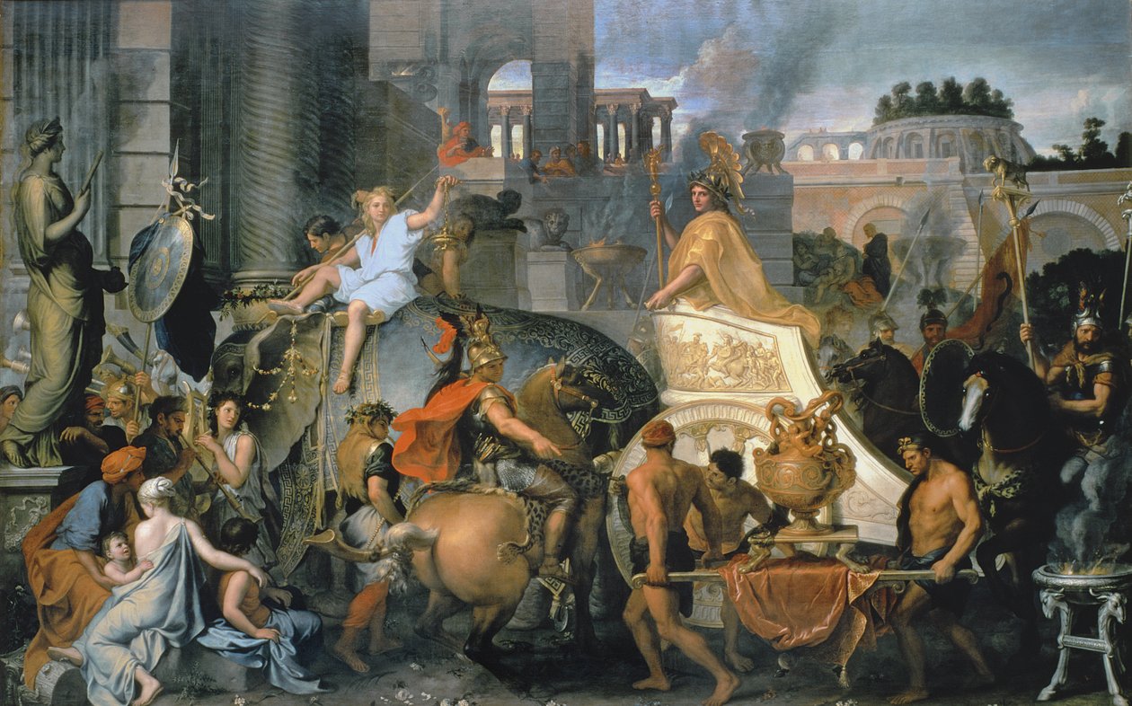O triunfo de Alexandre ou a entrada de Alexandre na Babilônia, c.1673 de Charles Le Brun