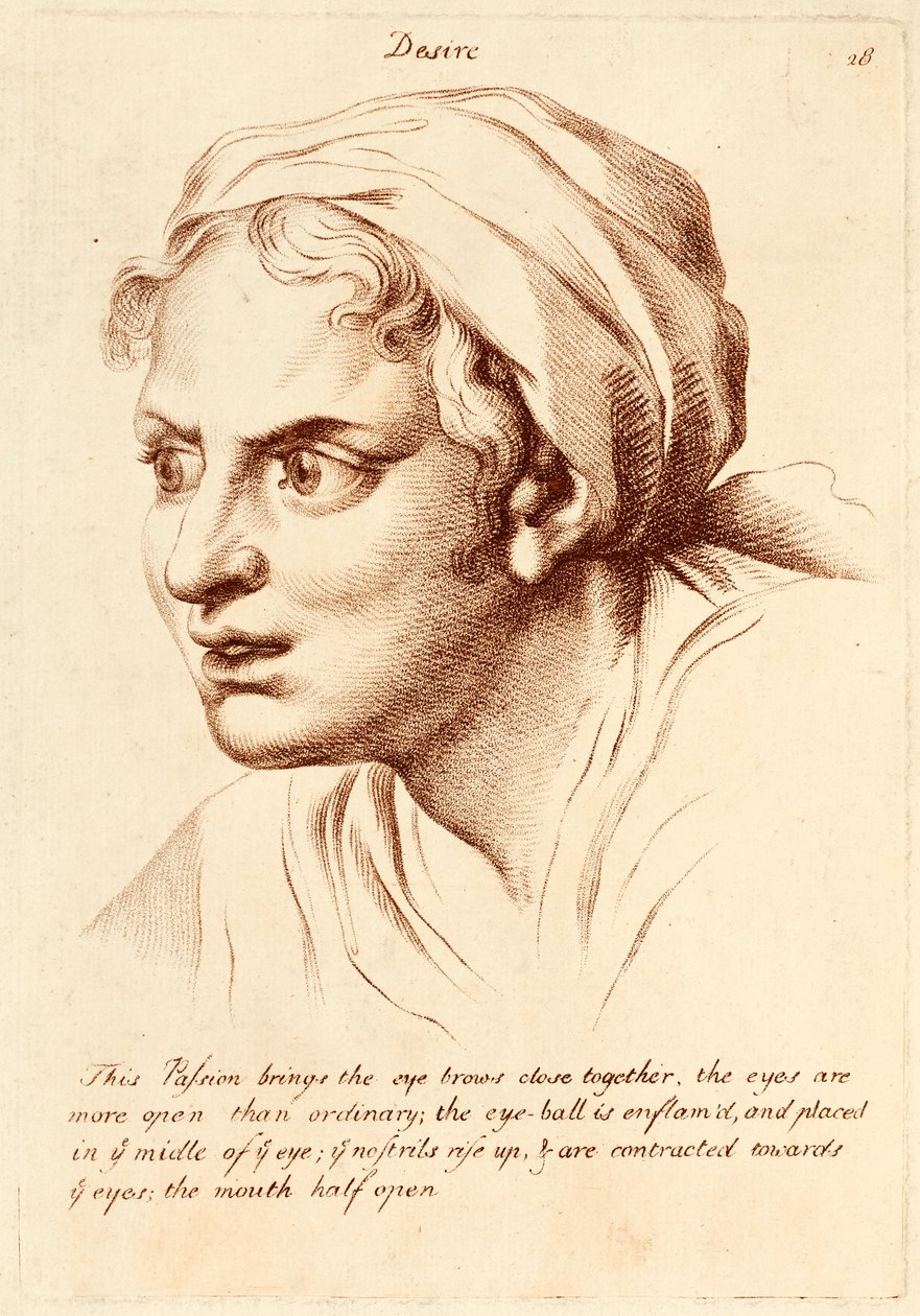 A paixão &39;Desire&39; (enngraving) de Charles Le Brun