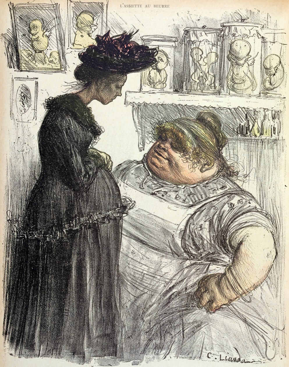 Um abortista, de &39;The Butter Plate&39;, 1902 de Charles Leandre