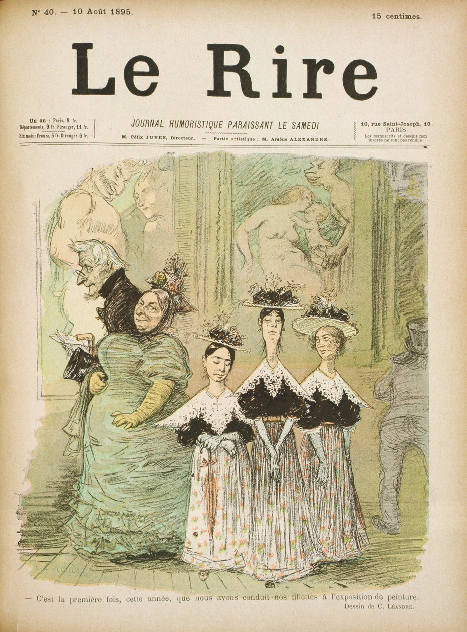 At the Salon, capa de &39;Le Rire&39;, 10 de agosto de 1895 de Charles Leandre
