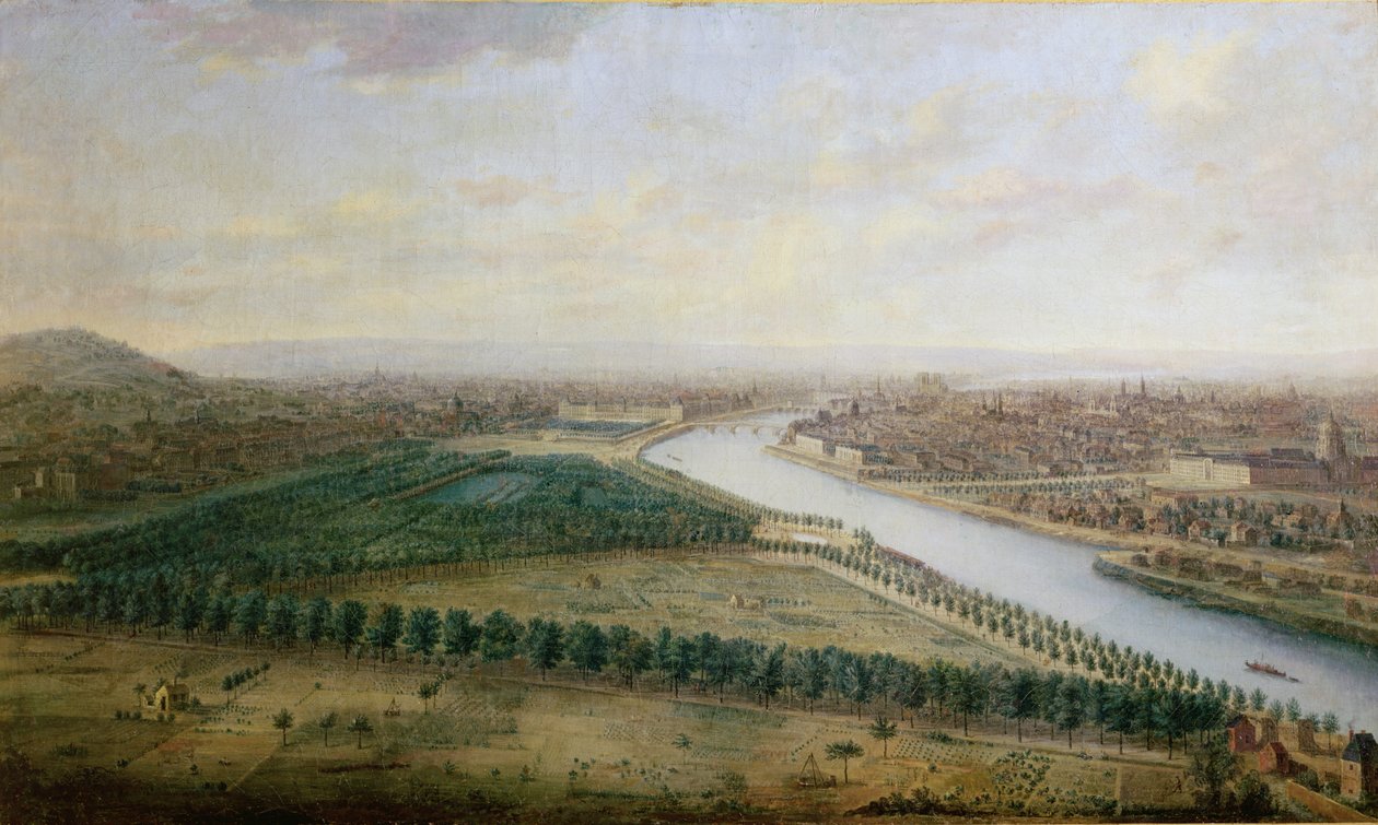Paris, vista acima dos Champs-Elysees, c.1740 de Charles Leopold Grevenbroeck