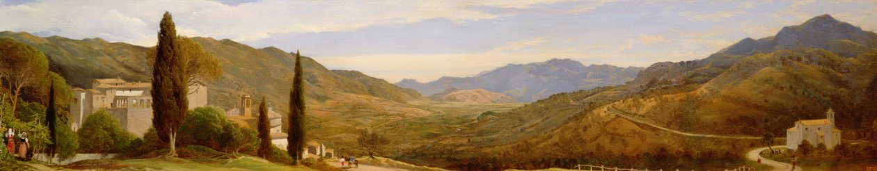 Vista panorâmica perto de Roma (óleo sobre papel) (veja também 358271) de Charles Lock Eastlake