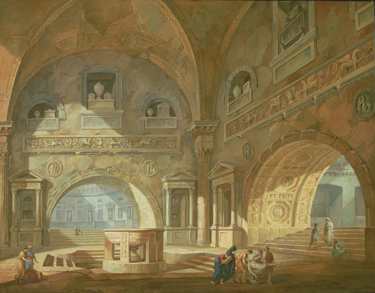Interior de um mausoléu de 1772 de Charles Louis Clerisseau