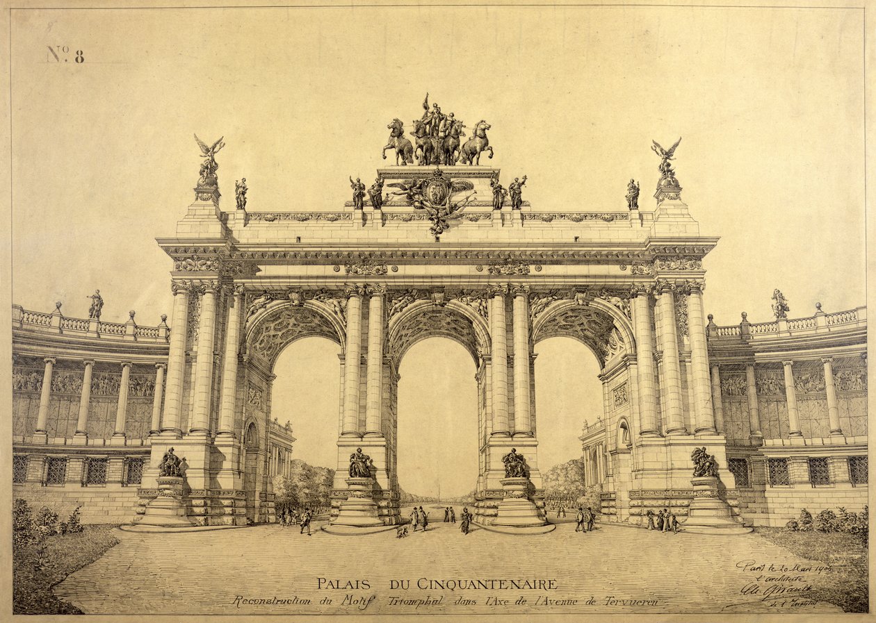 O Arco do Triunfo do Palácio Cinquentenário, Bruxelas, 1906 de Charles Louis Girault