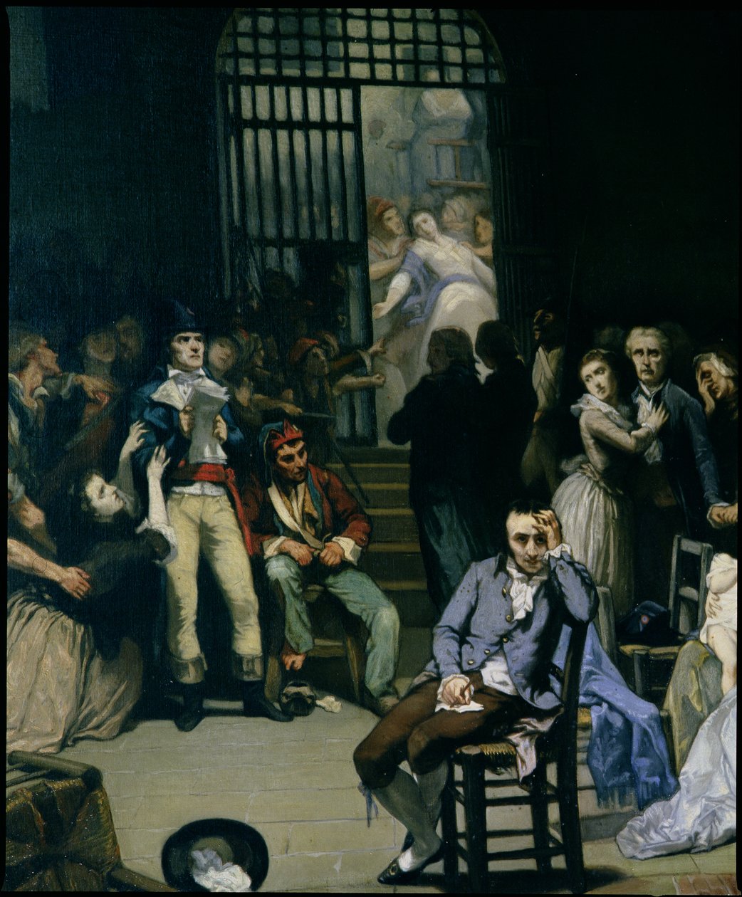 O Chamado das últimas vítimas do Terror, 7-9 Termidor, Ano 2 (25-27 de julho de 1794), depois de 1850 (detalhe, ver também 164363) de Charles Louis Lucien Muller