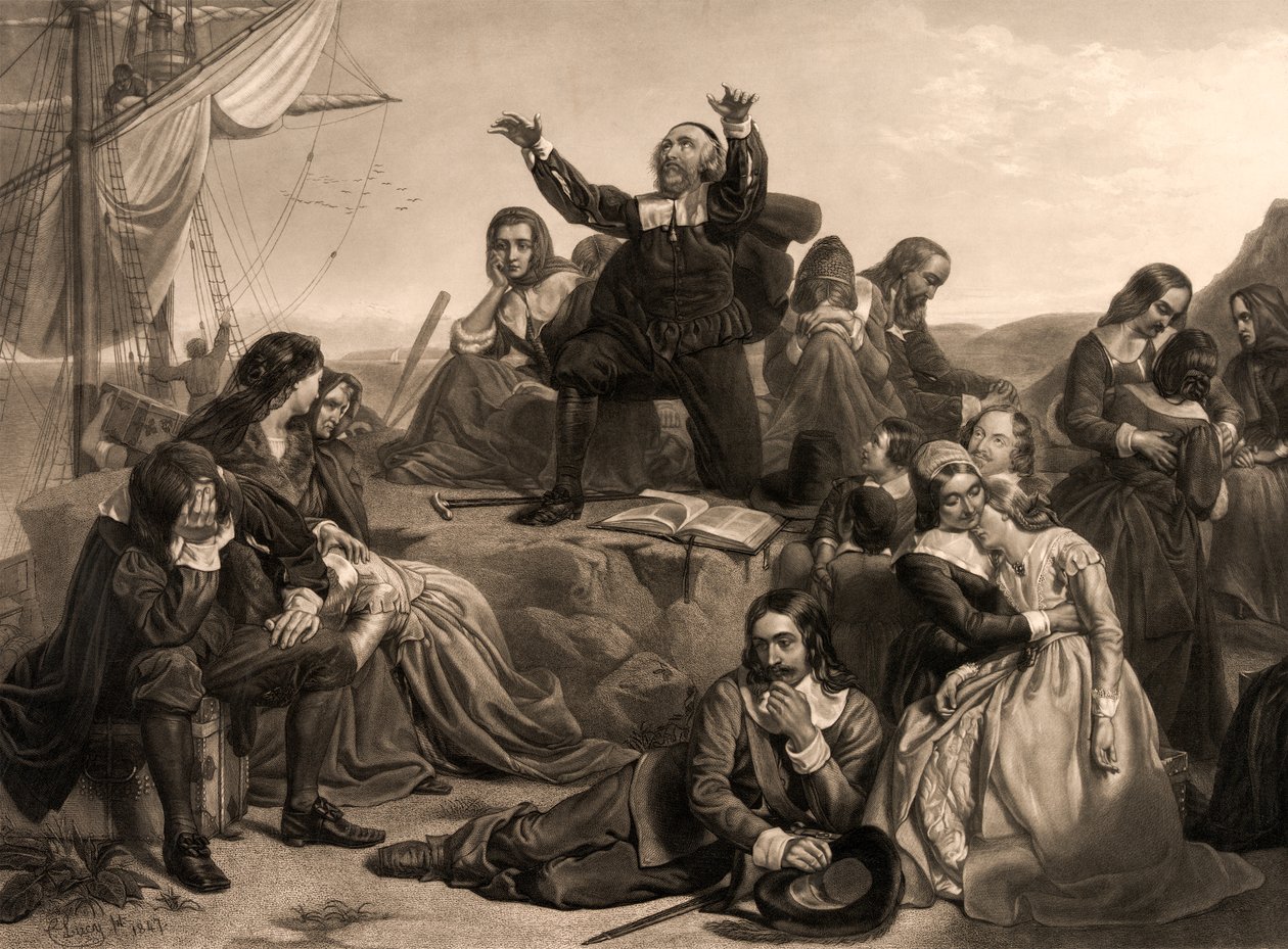 Partida dos Padres Peregrinos, 1620 de Charles Lucy
