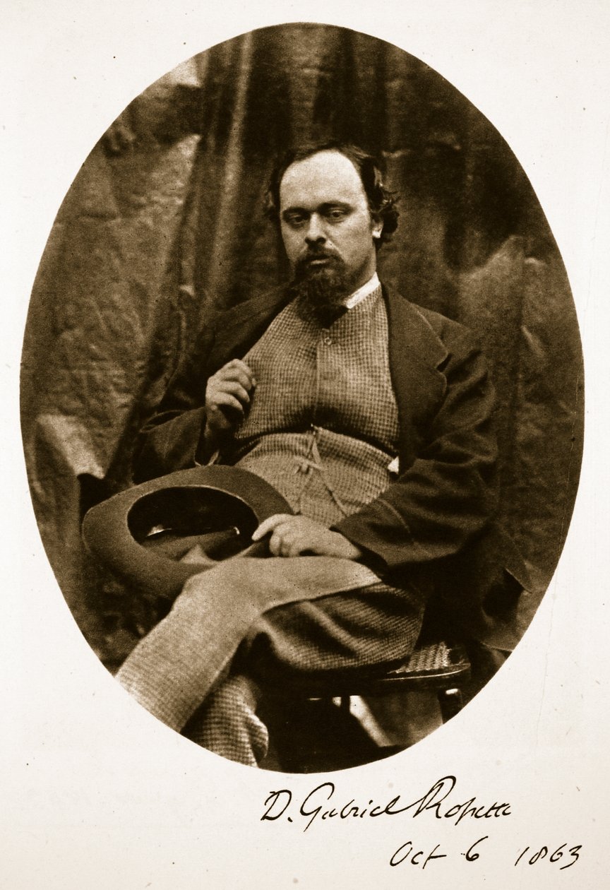 Dante Gabriel Rossetti, 6 de outubro de 1863 (foto sépia) de Charles Lutwidge Dodgson
