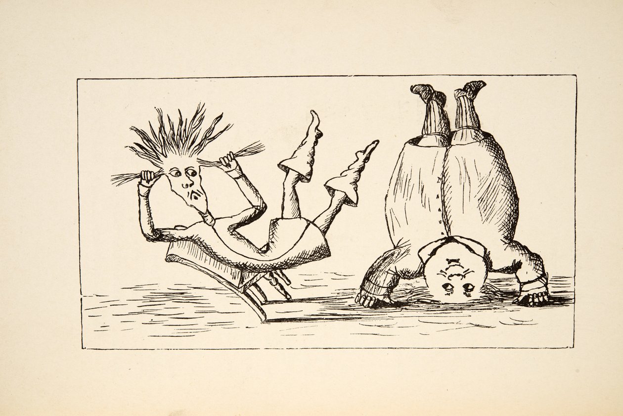 Pai William e o homem novo, ilustração de Alices Adventures Under Ground, bar. 1886 (fac-símile) de Charles Lutwidge Dodgson