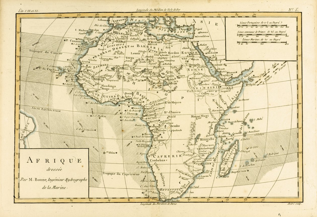 África, de &39;Atlas de todas as partes conhecidas do globo terrestre&39; por Guillaume Raynal (1713-96) publicou Genebra, 1780 de Charles Marie Rigobert Bonne