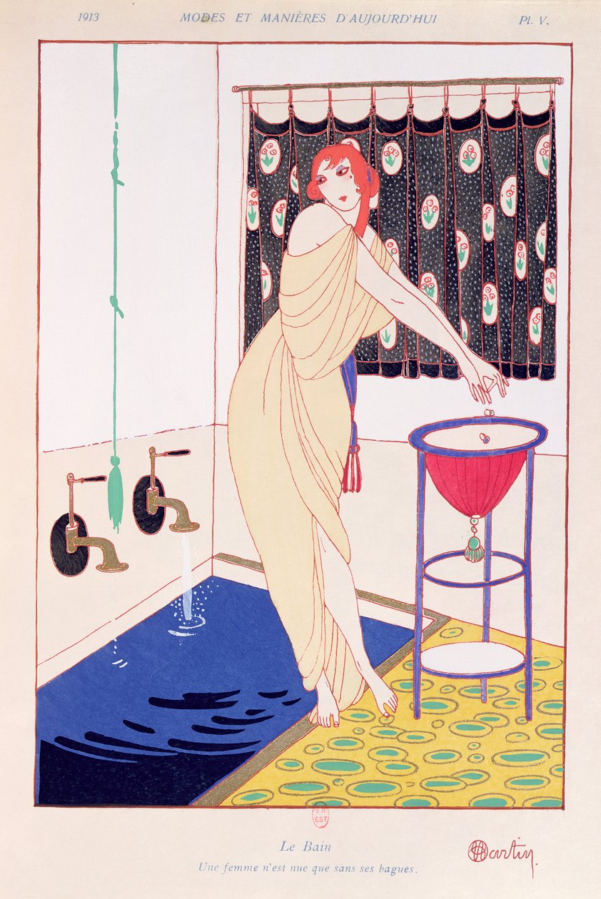 &39;The Bath&39;, ilustração de &39;Modes and Manners of Today&39;, 1913 de Charles Martin