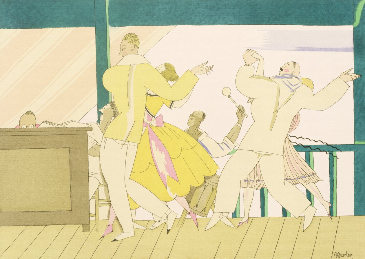 O Tango, c.1920 (estêncil no papel) de Charles Martin