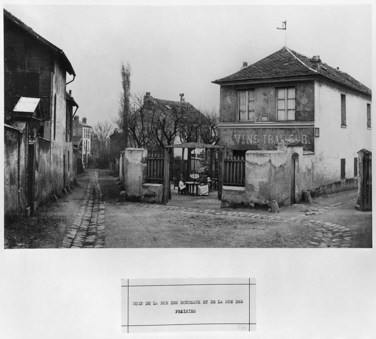 Esquina da Rua Rondeaux e Rue des Prairies, Paris, 1858-78 de Charles Marville