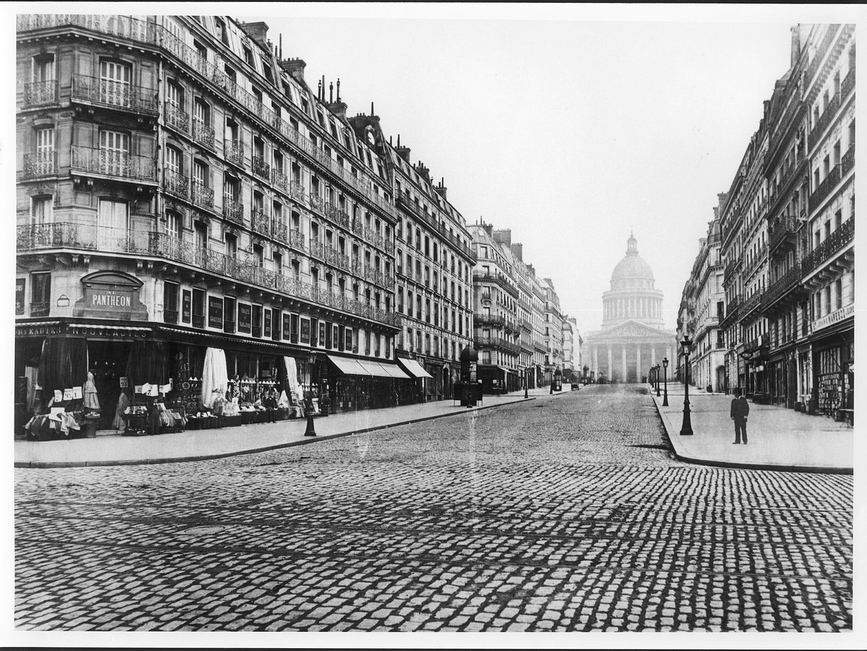 Paris, rue Soufflot, o panteão, 1858-78 de Charles Marville