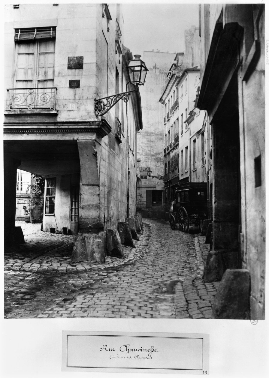 Rue Chanoinesse, da rue des Chantres, Paris, 1858-78 de Charles Marville