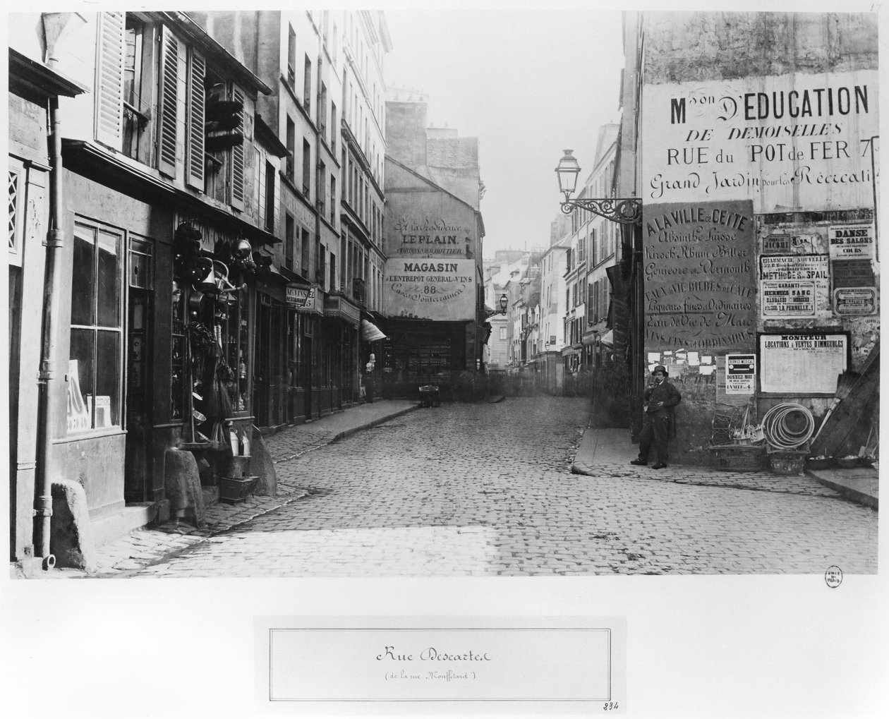 Rue Descartes, da Rue Mouffetard, Paris, 1858-78 de Charles Marville