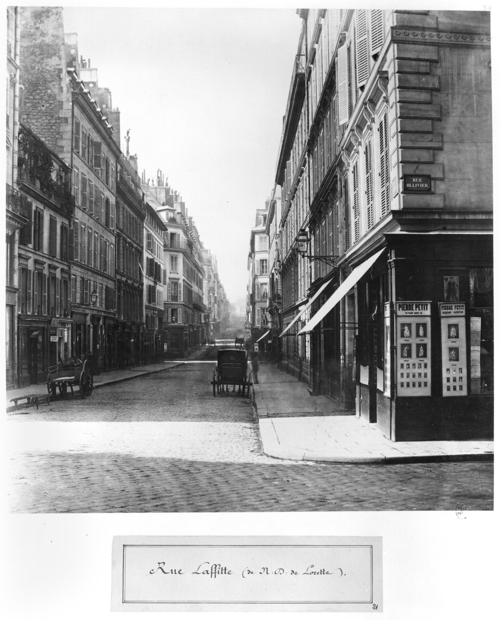 Rue Laffitte, da igreja de Notre-Dame-de-Lorette, Paris, 1858-78 de Charles Marville