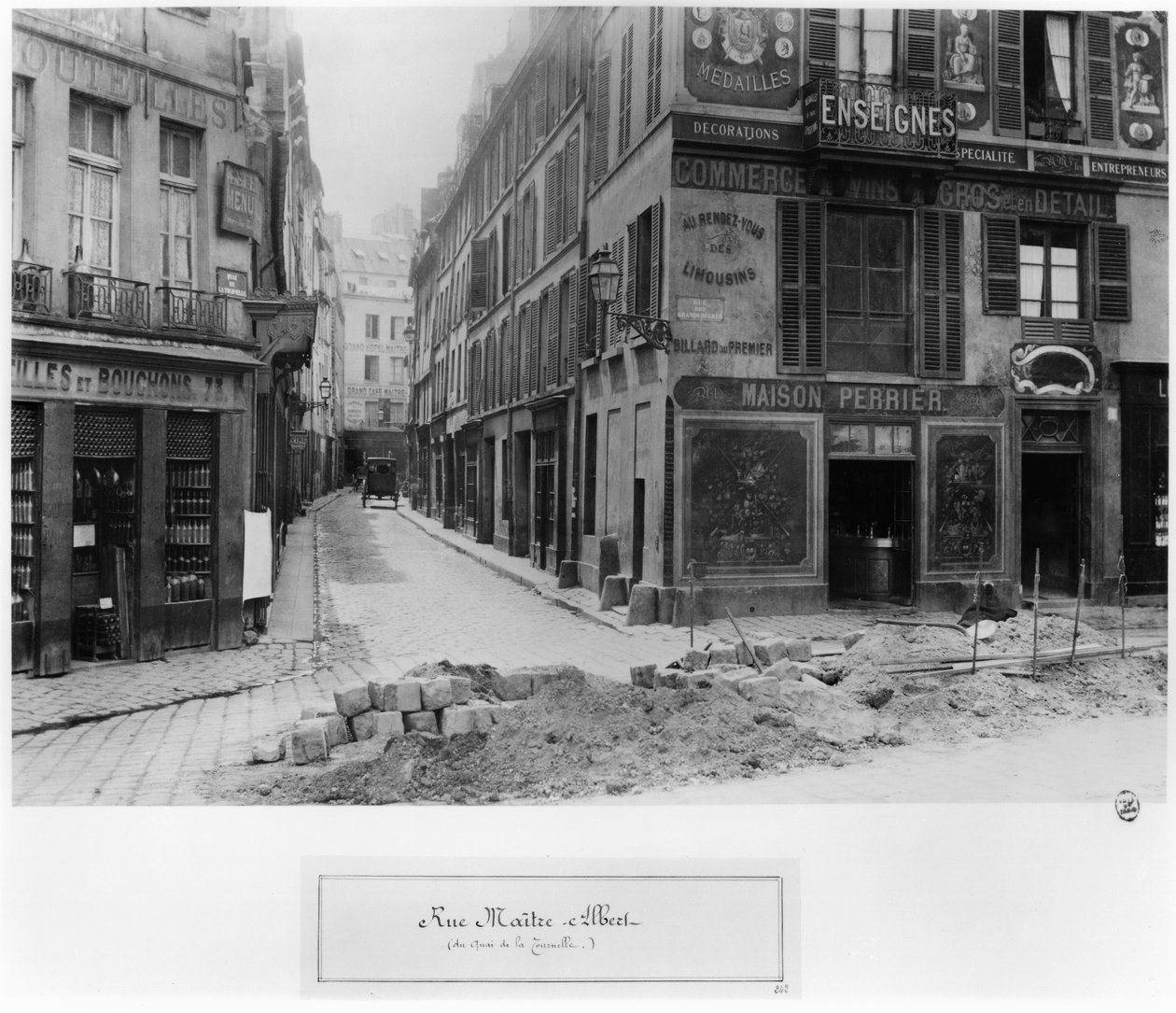 Rue Maitre Albert (de Quai de la Tournelle) Paris, 1858-78 de Charles Marville