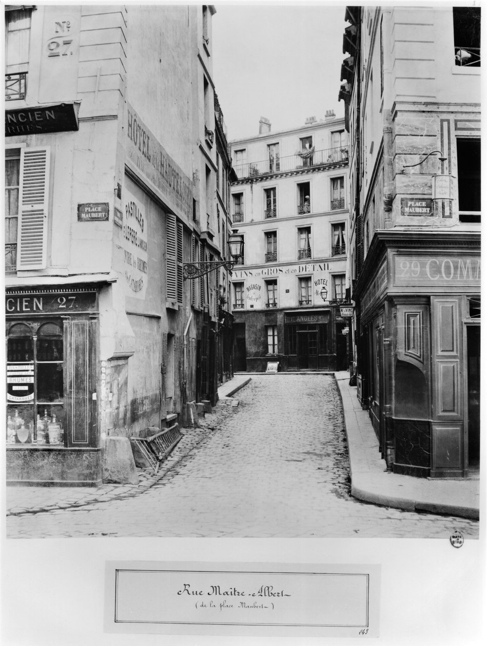 Rue Maitre Albert (da Place Maubert) Paris, 1858-78 de Charles Marville