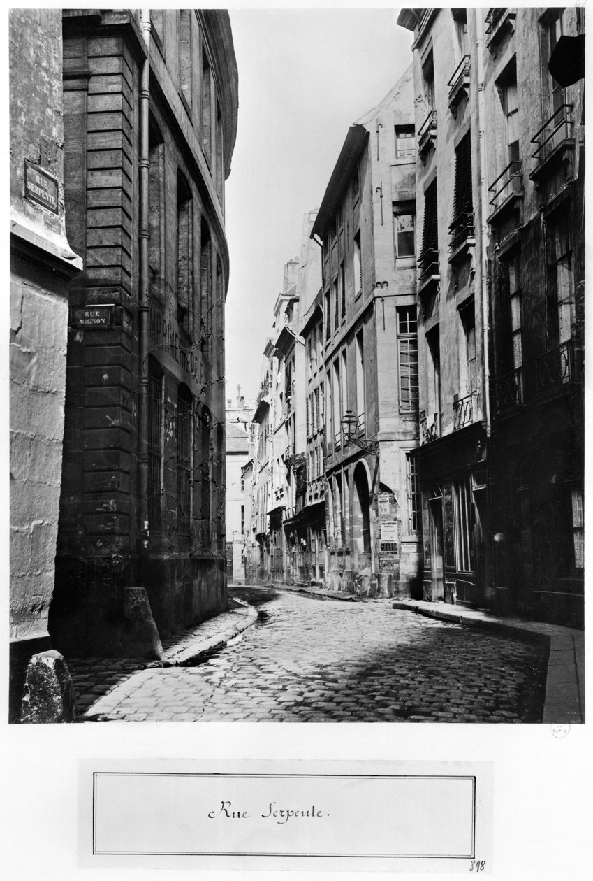 Rua Serpente, Paris, 1858-78 de Charles Marville