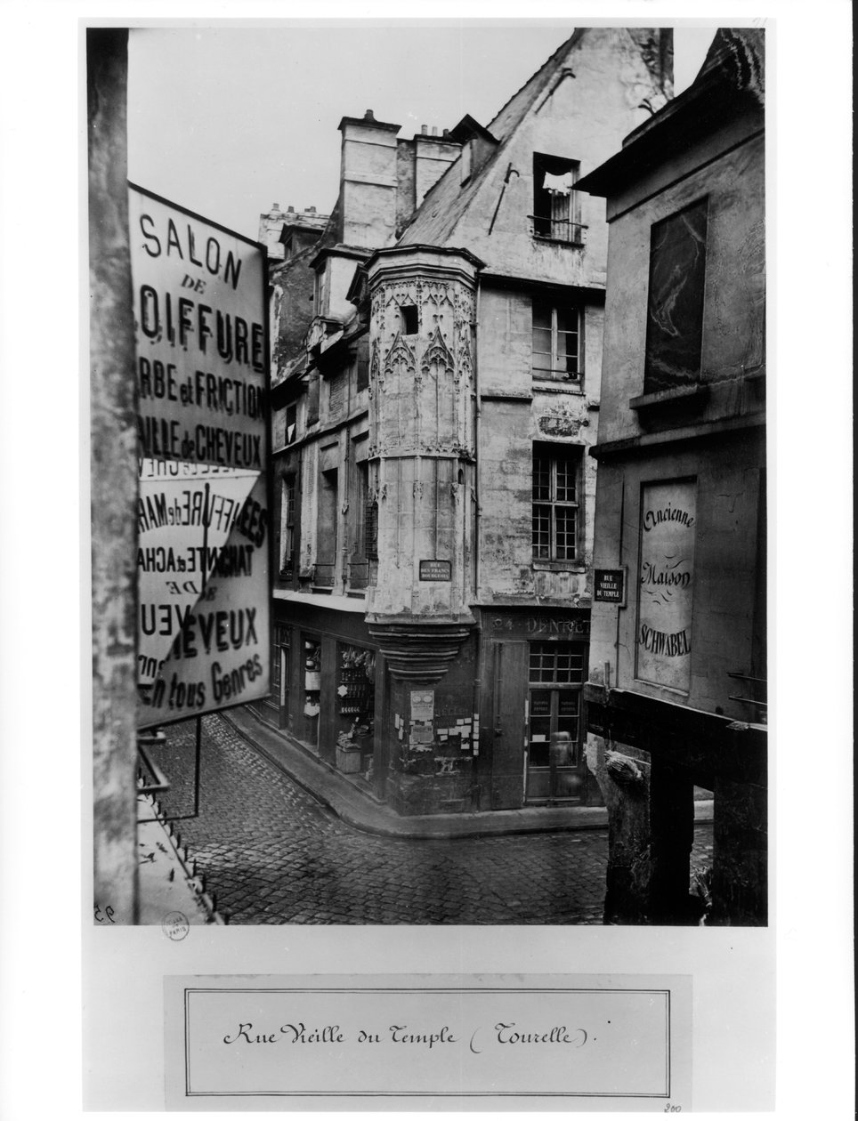 Rue Vieille-du-Temple, Paris, 1858-78 de Charles Marville