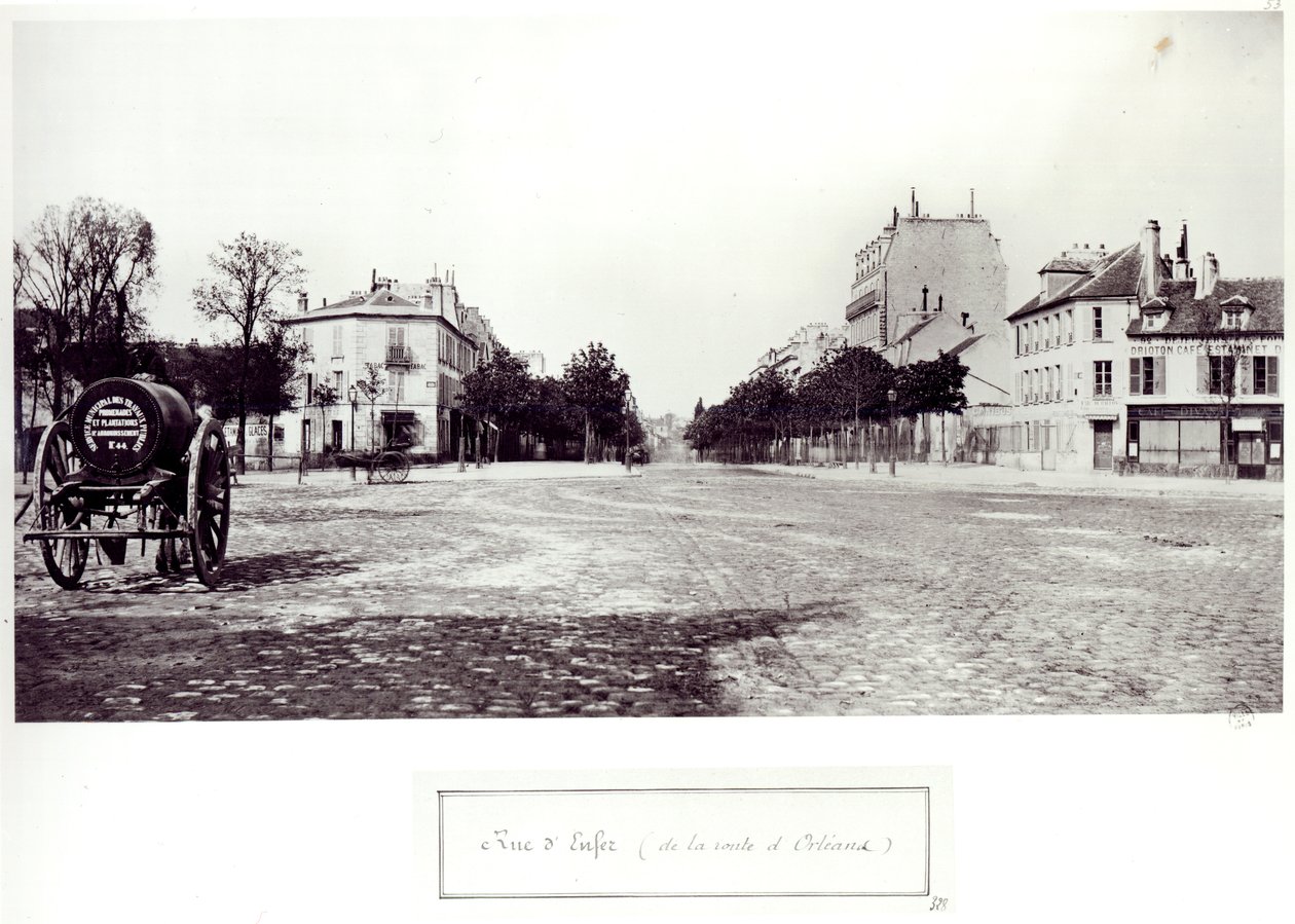 Rue d&39;Enfer, da estrada para Orleans, Paris, 1858-78 de Charles Marville