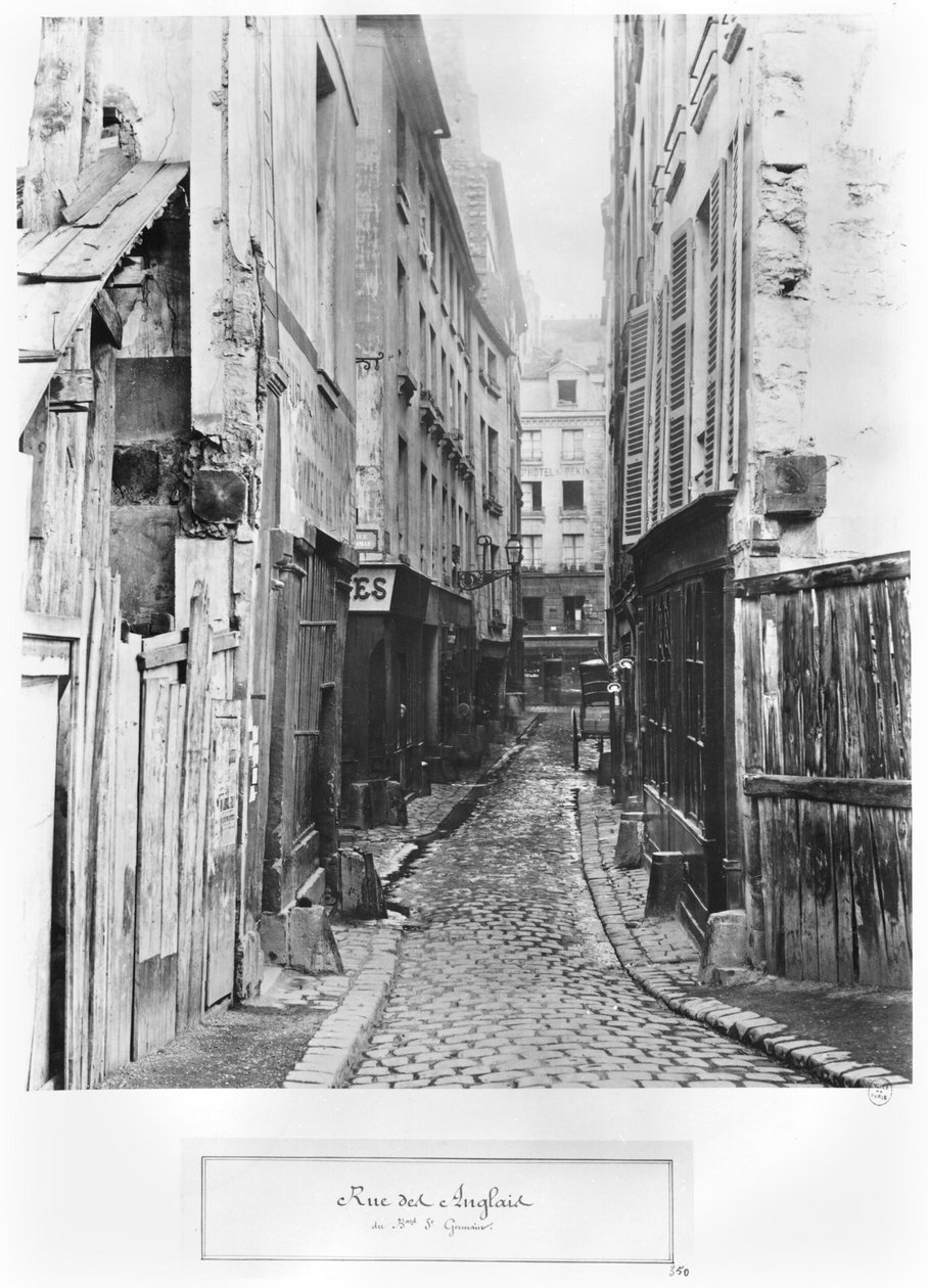 Rua dos ingleses, do Boulevard Saint-Germain, Paris, 1858-78 de Charles Marville