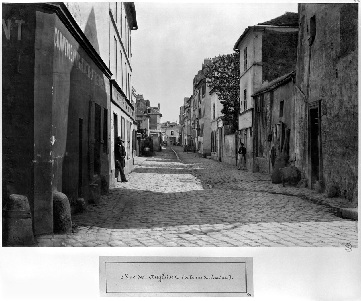 Rue des Anglaises, da rue de Lourcine, Paris, 1858-78 de Charles Marville