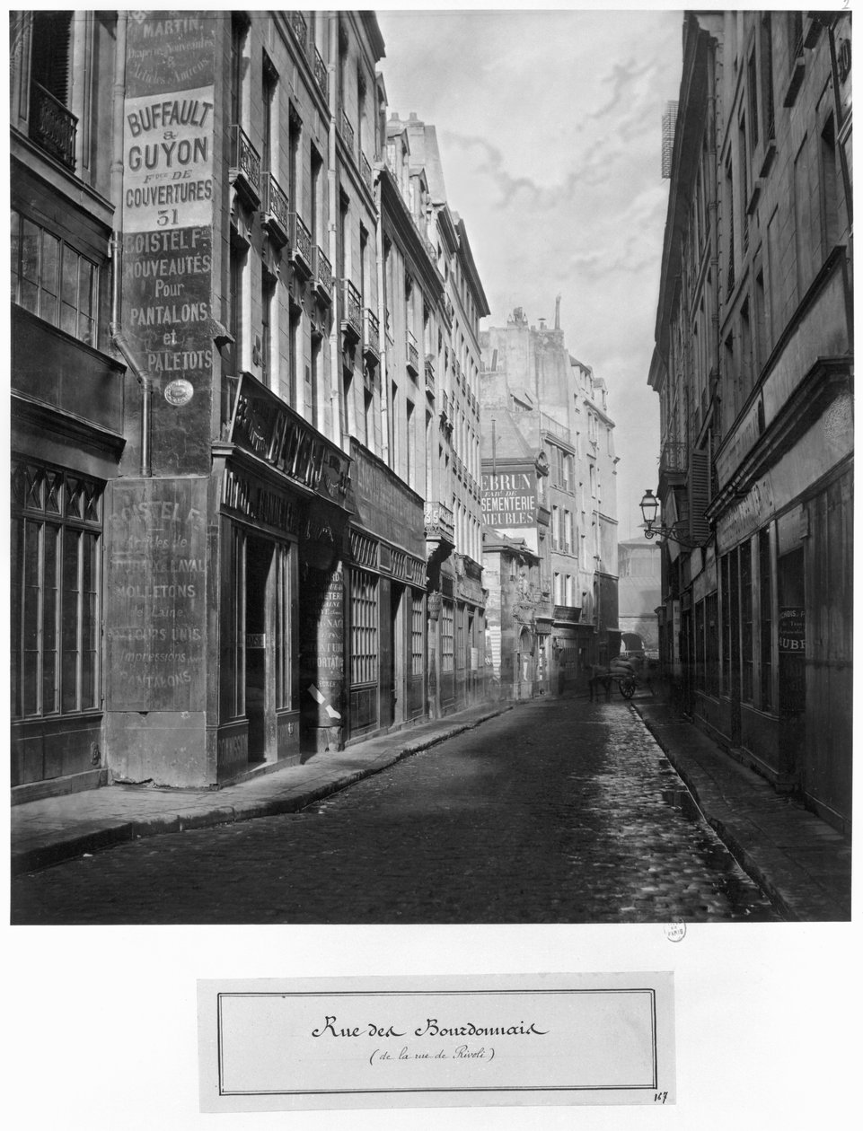 Rue des Bourdonnais (da rue de Rivoli) Paris 1858-78 de Charles Marville
