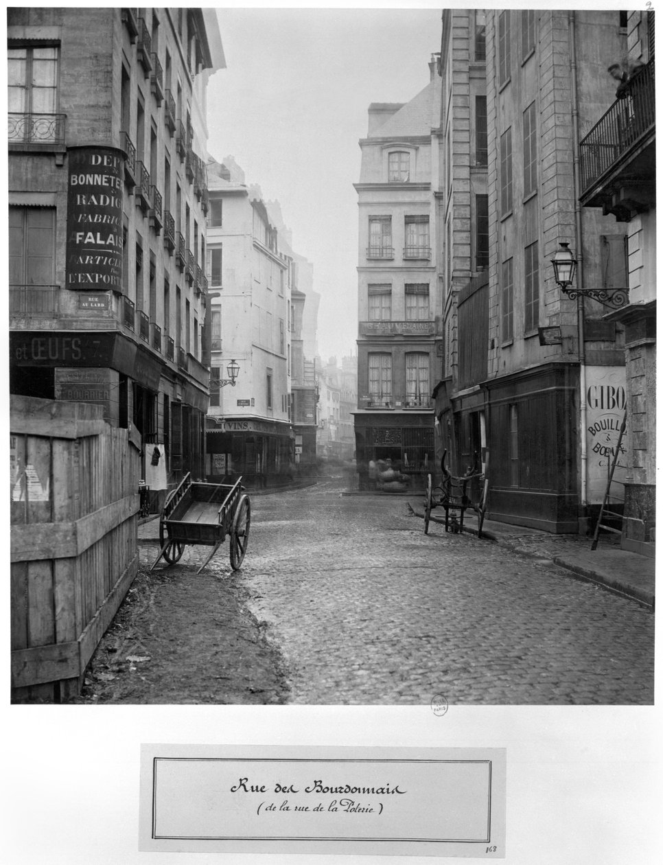 Rue des Bourdonnais (da rue de la Poterie) Paris 1858-78 de Charles Marville