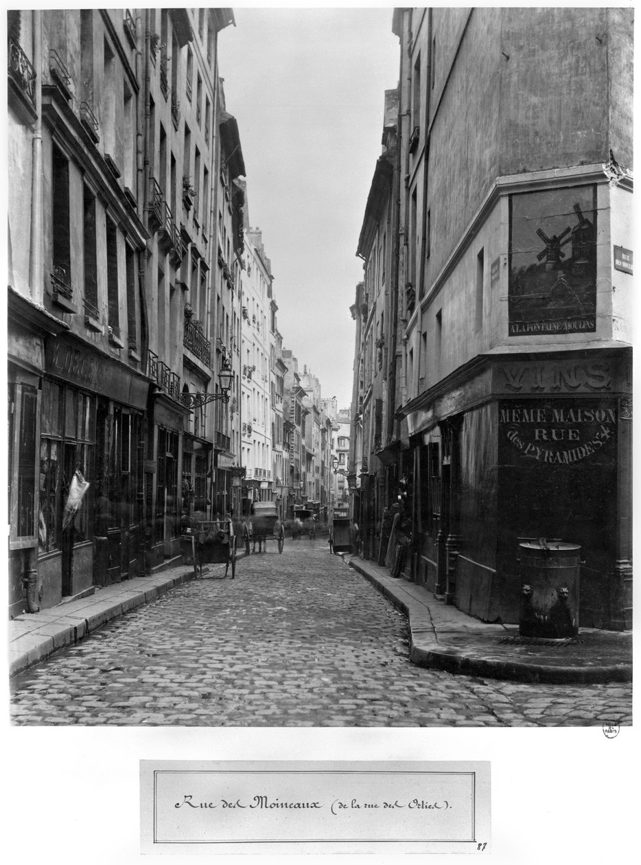 Rue des Moineaux, da Rue des Orties, Paris, 1858-78 de Charles Marville