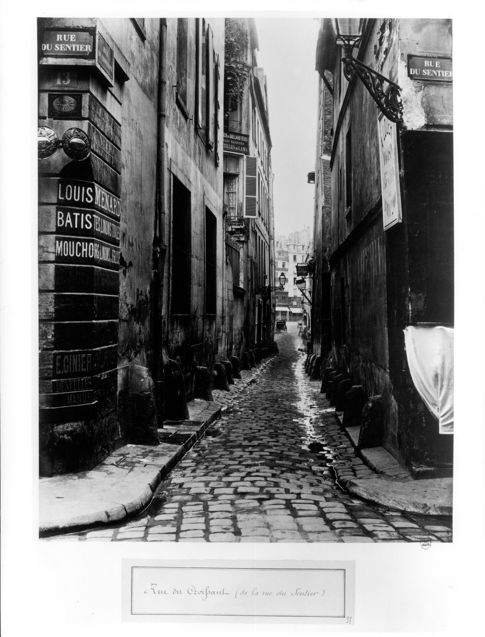 Rue du Croissant, da Rue du Sentier, Paris, 1858-78 de Charles Marville