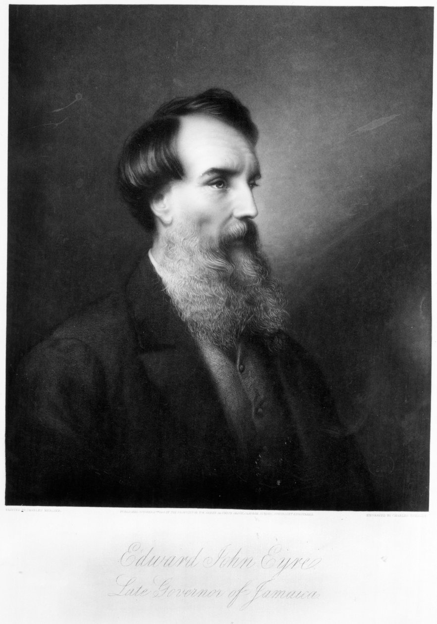 Edward John Eyre, gravado por Charles Algernon Tomkins, c.1901 de Charles Mercier