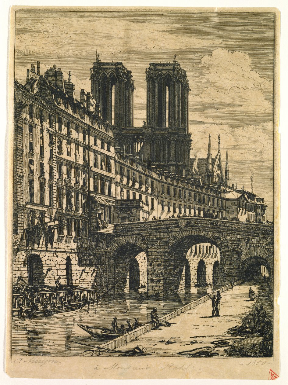 A pequena ponte, 1850 de Charles Meryon