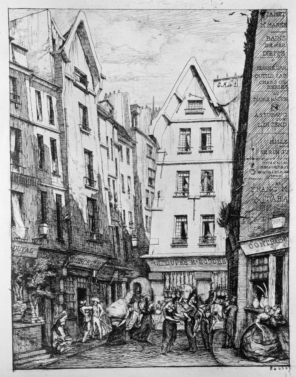 A Rue Pirouette, 1860 de Charles Meryon