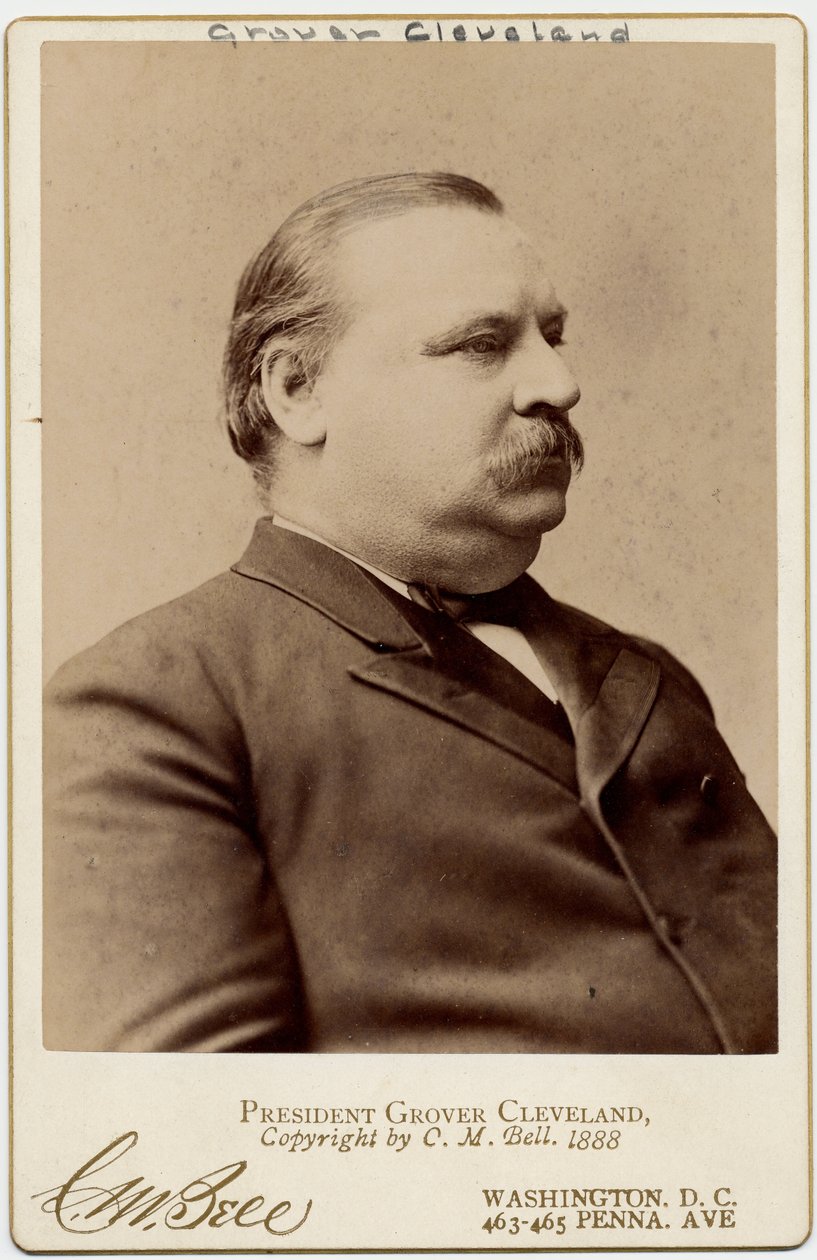 Stephen Grover Cleveland (1837-1908), 22º e 24º Presidente dos Estados Unidos da América (albumen photo) de Charles Milton Bell