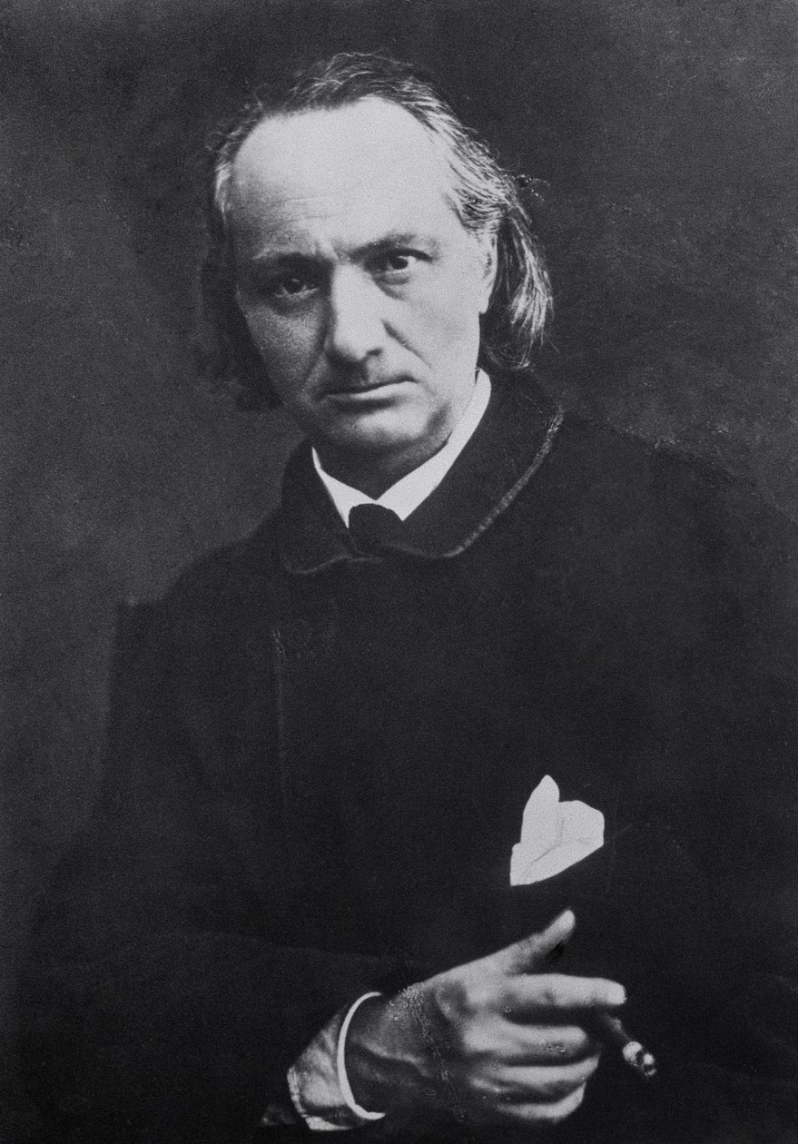 Charles Baudelaire (1821-67) com um charuto, 1864 (foto do bw) de Charles Neyt