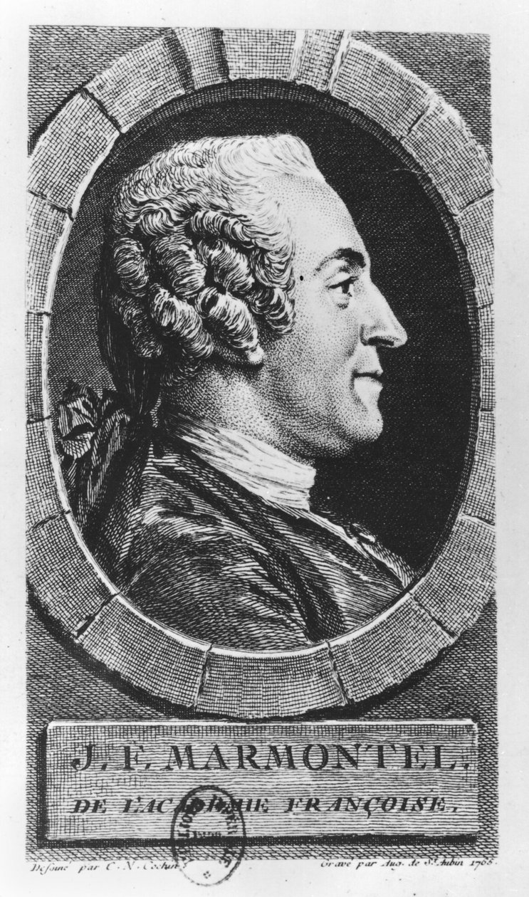 Retrato de Jean Francois Marmontel (1723-99) gravado por Augustin de Saint-Aubin (1736-1807) 1765 de Charles Nicolas II Cochin