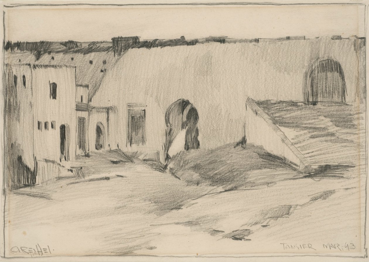 Tânger, março de 1893 (grafite sobre papel) de Charles P. Reiffel