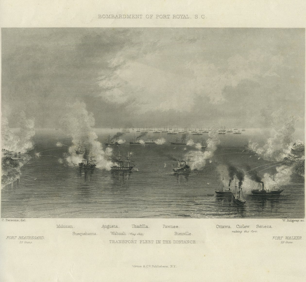 Bombardeio de Port Royal, SC, c. 1861 de Charles Parsons
