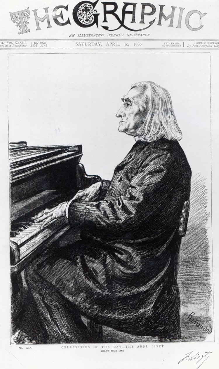Franz Liszt, capa de &39;The Graphic&39;, 10 de abril de 1886 de Charles Paul Renouard