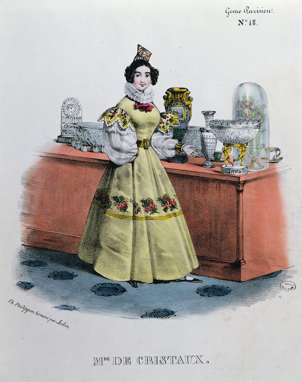 Um vendedor de cristal, c.1840 de Charles Philipon