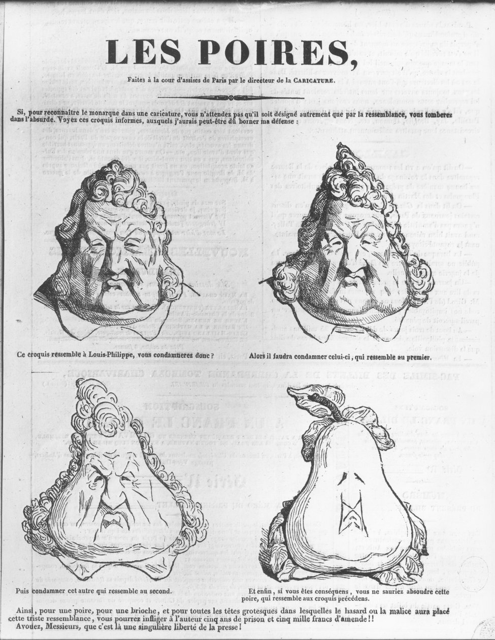 As peras, caricatura do rei Louis-Philippe (1773-1850) de &39;O Charivari&39; de Charles Philipon