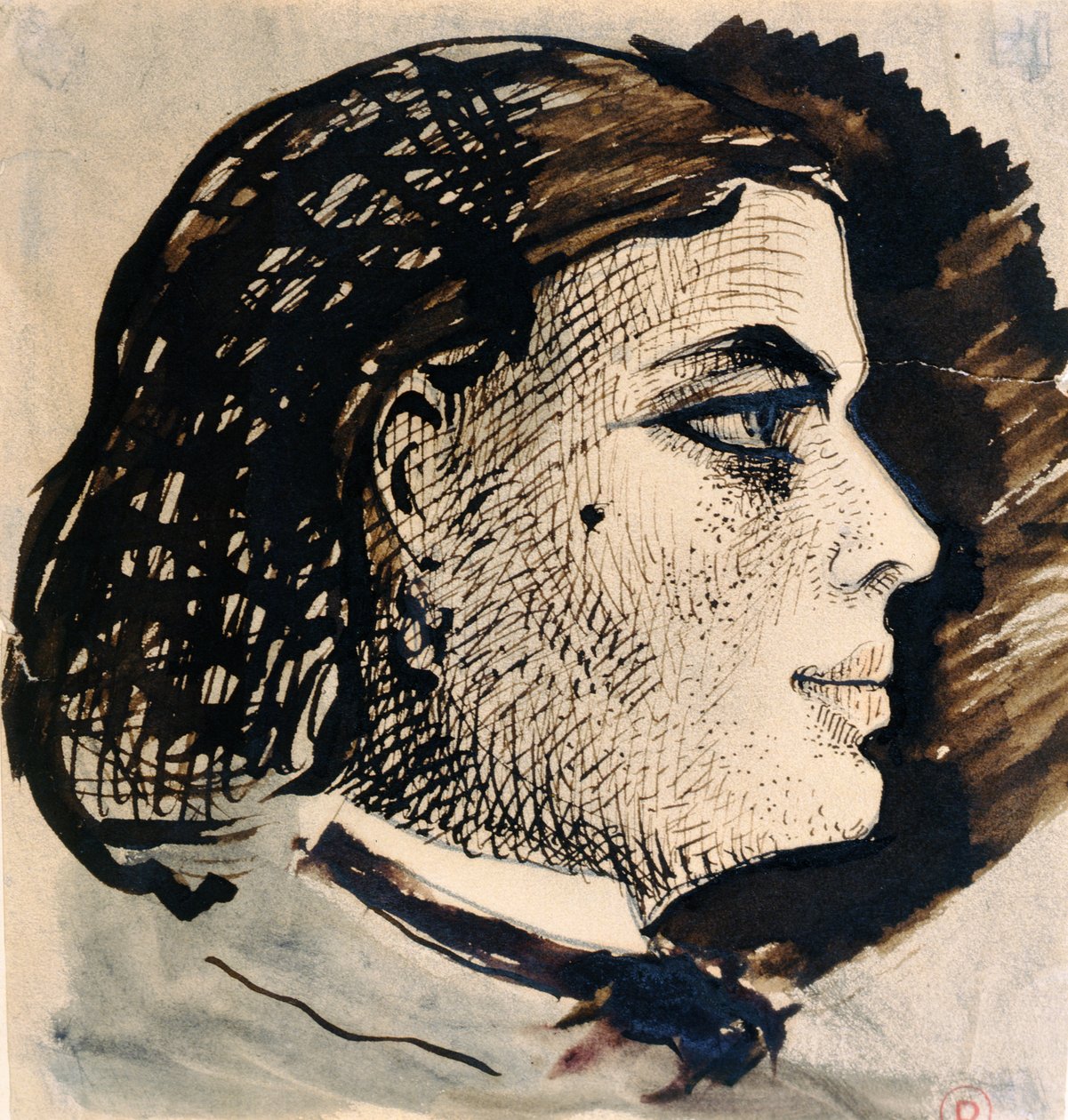 Página do manuscrito com retrato de Berthe, última amante de Baudelaire, Bruxelas c.1863-4 de Charles Pierre Baudelaire