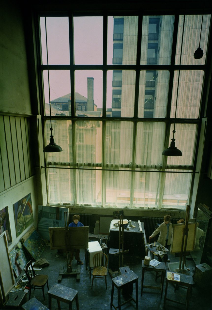 Vista de um estúdio construído entre 1897 e 1999 de Charles Rennie Mackintosh