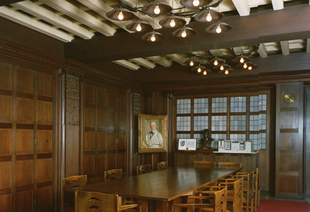 Vista da sala de reuniões, construída entre 1897 e 1999 de Charles Rennie Mackintosh