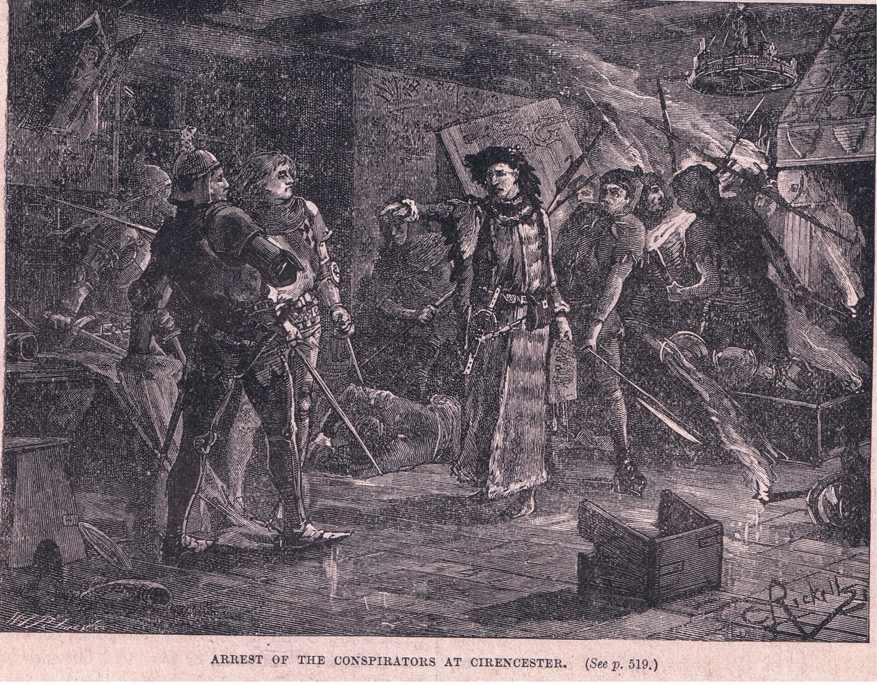 Detenção dos conspiradores em Cirncester AD 1400 de Charles Ricketts