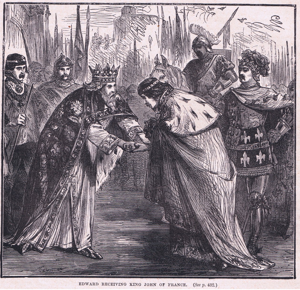 Eduardo recebendo o rei João da França em 1357 dC de Charles Ricketts