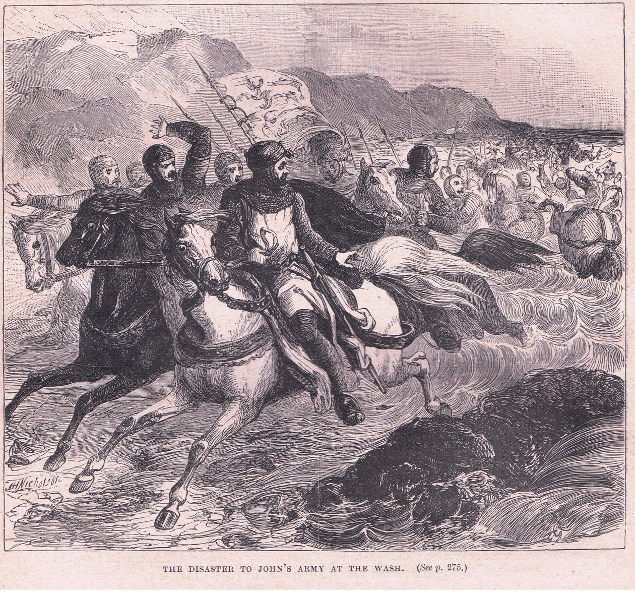 O desastre do exército de João na Lavagem de Charles Ricketts