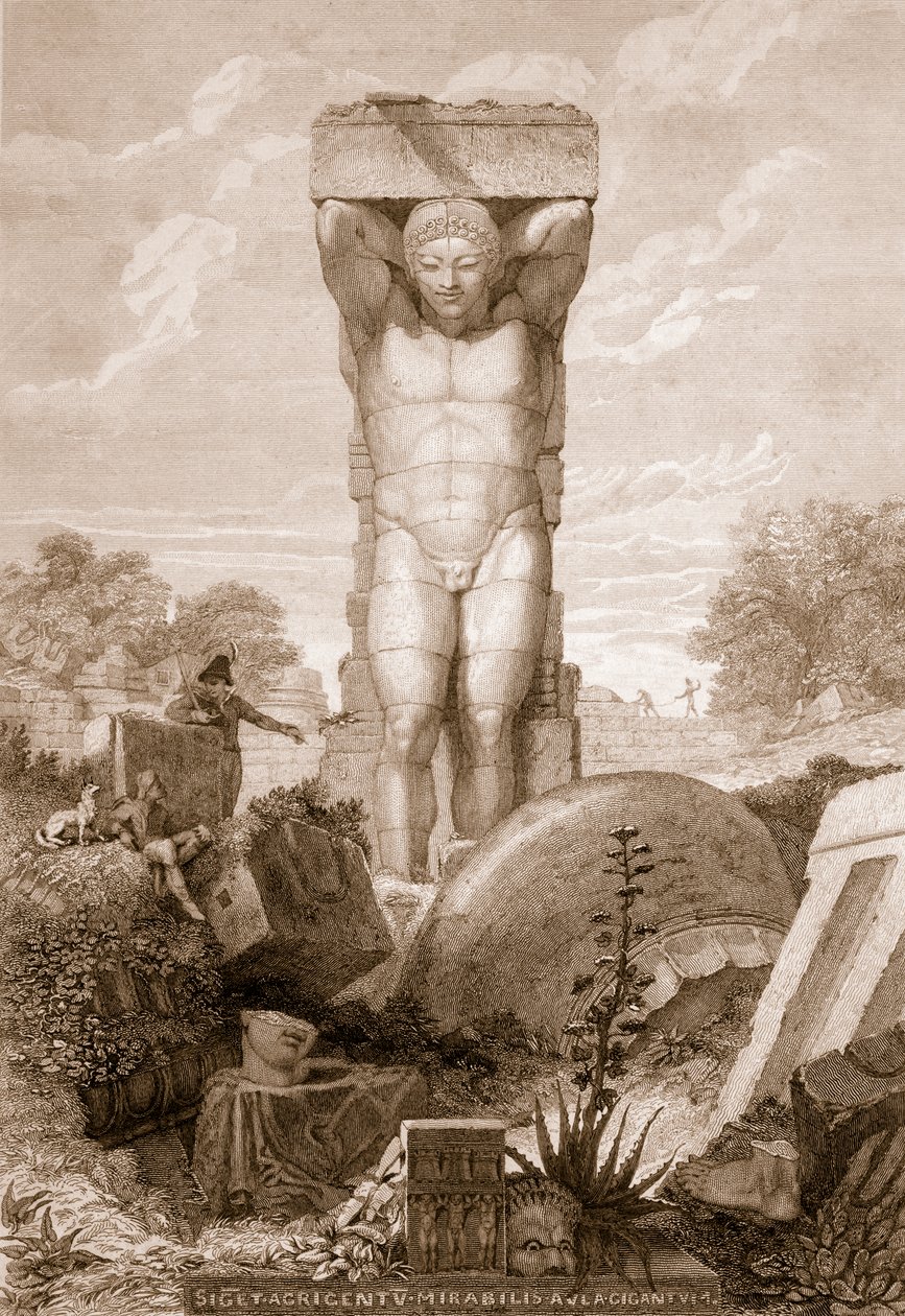 Templo em Agrigentum, Sicília, de "Antiguidades de Atenas e outros lugares na Grécia", publicado em Priestly und Weale, Londres, 1830 de Charles Robert Cockerell